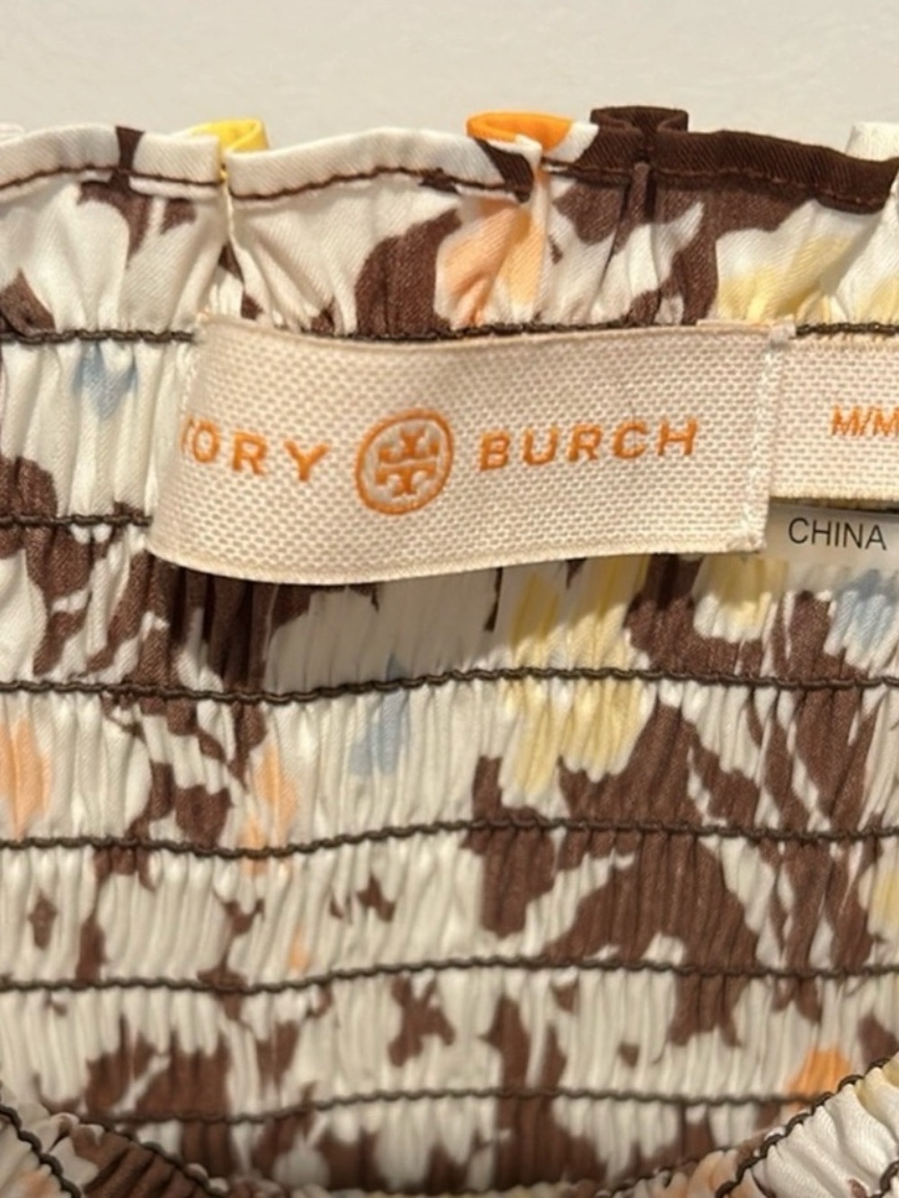 Tory Burch Reverie Floral Smocked Maxi Tie-Shoulder Dress - Picture 5 of 5